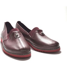 Beety 740 Bordo Rok Deri Günlük Kadın Ayakkabı