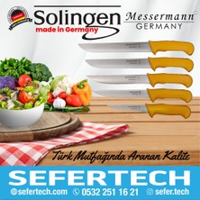 Solingen Messermann Germany Sefertech | Bıçak Seti - (5 Parça / Sarı) Solingen Şef Bıçağı Takımı