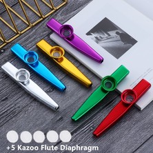 GongtuShop Altın Tarzı 1 Adet Metal Kazoo ile 5 Kazoo Flüt Diyafram Ağız Flüt Armonika Yeni Başlayanlar Çocuklar Için Yetişkin Parti Hediyeleri Enstrüman (Yurt Dışından)