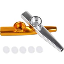 GongtuShop Altın Tarzı 1 Adet Metal Kazoo ile 5 Kazoo Flüt Diyafram Ağız Flüt Armonika Yeni Başlayanlar Çocuklar Için Yetişkin Parti Hediyeleri Enstrüman (Yurt Dışından)