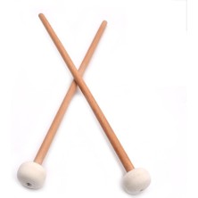 GongtuShop Beyaz Stil 2 Adet Timpani Tokmak Bateri Keçe Kafa Ahşap Saplı Kaymaz Bas Davul Çubukları Enstrüman Için Vazgeçilmez Aksesuar (Yurt Dışından)