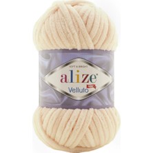 Alize Velluto Kadife El Örgü İpliği 310 Bal Köpüğ 100 g Yumuşak ve Parlak Özellikte