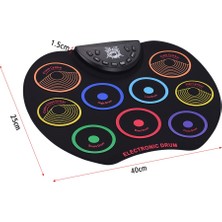 GongtuShop Davul Tarzı Dijital Elektronik Davul Taşınabilir Boyut USB Katlanabilir Silikon Davul Seti Roll-Up Davul Kitleri Davullu 7-Pad Reklamları Ayak Pedalı (Yurt Dışından)