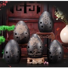 GongtuShop A-Erik Çiçeği Stili 8 Delik Ocarina Black Clay Xun Çocuklar Için Müzik Aleti Acemi Hediye # (Yurt Dışından)