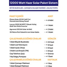 NASAENERJİ 12 Kw 12000 Watt Güneş Enerjisi Hazır Solar Paketi - Half Cut Güneş Panelli