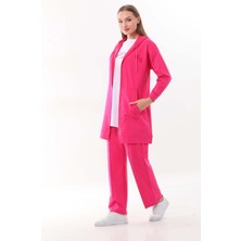 Westbound Kadın Kabartma Baskılı Fuşya Renk 3 Lü Spor Takım