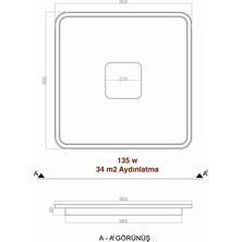 voxlamp lighting solutions Samsung Ledli Tavan Tipi Plafonier Orta Işıklı LED Avize 80 x 80 cm