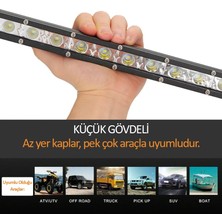 Techmaster 144W 48 LED Tek Sıra Offroad Yayıcı Gündüz Farı Lambası Projektör