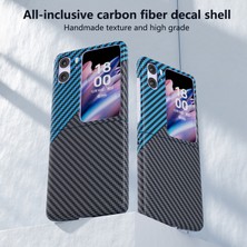 Xshop Oppo Find N2 Flip 5g Cep Telefonu Kılıf Karbon Fiber Doku Deri+Pc Katlama Kapağı (Yurt Dışından)