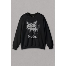 So Cool Çizgi Film Fooly Cooly Flcl Anime Cartoon Kedi Baskılı Unisex Sweat
