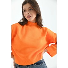 Parkkaron Oversize Dik Yaka Crop Triko Kazak