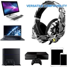 Kubite Kamuflajlı Gaming Oyuncu Kulaklık Ps4/ps5/ Xbox Laptop-Pc Gürültü Azaltan Tek Jak Kulaklık