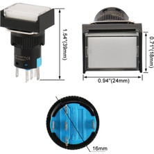 Momentum D16 Işıklı Buton 24V Kalıcı 1co Dörtgen Beyaz MBT-37311