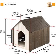 Ferplast Koya Ahşap Köpek Kulübesi Large 63,3X91,5X77,5 cm