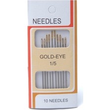 Needles El Dikiş Iğnesi 10 Adet Gold-Eye 1/5