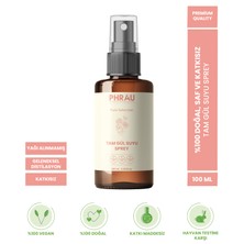 PHRAU Tam Gül Suyu Sprey 100 ml Nemlendirici Etkili Parfüm İçermeyen Çiçeksi Koku