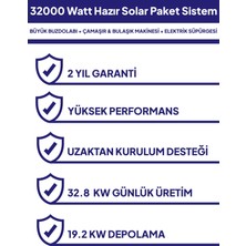 NASAENERJİ 32 Kw 32000 Watt Güneş Enerjisi Hazır Solar Paket Sistem Half Cut Güneş Panelli