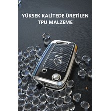 Alazpay Vw Volkswagen Seat Skoda Golf Leon Ibiza Octavia T-Roc Tpu Anahtar Kılıfı (Sustalı)