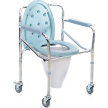 Medikalcim Tekerlekli Sandalye Hasta Tuvalet Sandalyesi Uzun Kovalı Komot Sandalye