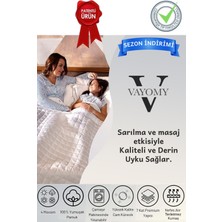 Vayomy Colors Ağırlıklı Battaniye Çift Kişilik Yorgan 10 kg Beyaz 200X220 %100 Pamuk 4 Mevsim Kullanılabilir