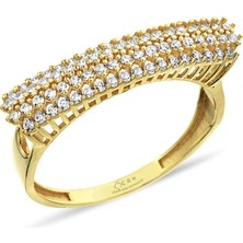 ÇGK KUYUMCULUK Sıralı Taşlı Altın Yüzük CGKYZK0178