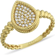 ÇGK KUYUMCULUK Taşlı Damla Altın Yüzük CGKYZK0180