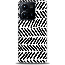 gmotp Vivo Y35 Kılıf Hd Baskılı - Siyah Çubuklar