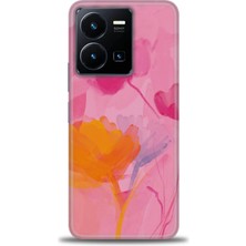 gmotp Vivo Y35 Kılıf Hd Baskılı - Turuncu Pembe
