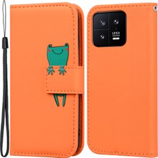 LR Joyful Xiaomi 13 Pu Deri Cüzdan Karikatür Hayvan Desen Cep Telefonu Kılıfları Kayış (Yurt Dışından)