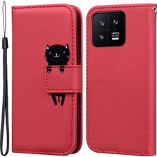 LR Joyful Xiaomi 13 Pu Deri Cüzdan Karikatür Hayvan Desen Cep Telefonu Kılıfları Kayış (Yurt Dışından)