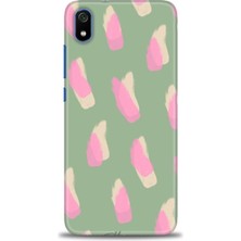 gmotp Xiaomi Redmi 7A Kılıf Hd Baskılı Kılıf - Pembe Krem