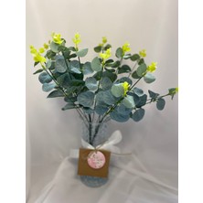 Zb Flowers Şoklanmış Yeşil Okaliptus Yaprak Bitkisi,yapay Çiçek 45 Cm,vazo Çiçeği