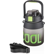 Vagonlife 1000ML Tek Kapak Pipetli/pipetsiz Kullanım Taşıma Askılı Motivasyon Su Matarası