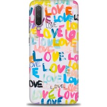 gmotp Xiaomi Mi 9 Lite Kılıf Hd Baskılı Kılıf - Renkli Love