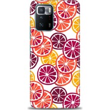 gmotp Xiaomi Poco X3 Gt Kılıf Hd Baskılı Kılıf - Bordo Limon Dilimleri