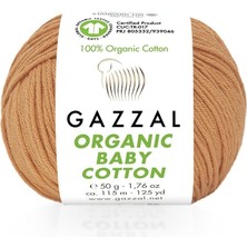 Gazzal Organic Baby Cotton 50 Gr. % 100 Organik Pamuk El Örgü Ipliği Amigurumi Ipi 438
