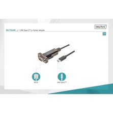 Digitus DA-70166 USB 2.0 Tip C - RS232 (Seri) Çevirici Kablosu 1m