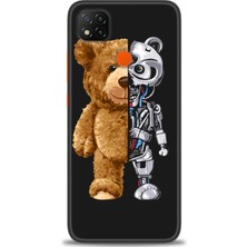 gmotp Xiaomi Redmi 9c Kılıf Hd Baskılı Kılıf - Ayı ve Iskeleti