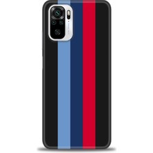 gmotp Xiaomi Redmi Note 10S Kılıf Hd Baskılı Kılıf - Bordo Mavi Çubuklar