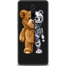 gmotp Xiaomi Mi 9t Kılıf Hd Baskılı Kılıf - Ayı ve Iskeleti