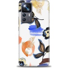 gmotp Xiaomi Mi 12T Pro Kılıf Hd Baskılı Kılıf - Mavi Yapraklar