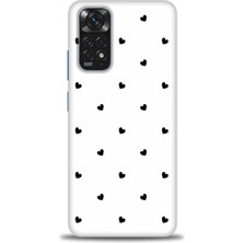 gmotp Xiaomi Redmi Note 11 Kılıf Hd Baskılı Kılıf - Siyah Kalpler