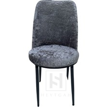 Heytgah Kadife Sandalye Kılıfı Retro Oval Sandalye Örtüsü Sandalye Koruma Tekli(Küçük İÇİN)35X45  Gri