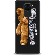 gmotp Xiaomi Redmi Note 9 Kılıf Hd Baskılı Kılıf - Ayı ve Iskeleti