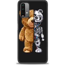 gmotp Xiaomi Redmi 9t Kılıf Hd Baskılı Kılıf - Ayı ve Iskeleti