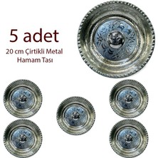 Efemir 5 Adet 20 cm Çirtikli Metal Hamam Tası