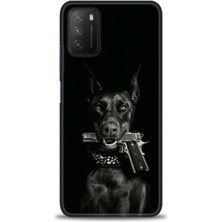 gmotp Xiaomi Poco M3 Kılıf Hd Baskılı Kılıf - Tabanca ve Köpek
