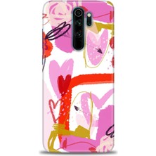 gmotp Xiaomi Redmi Note 8 Pro Kılıf Hd Baskılı Kılıf - Pembeler