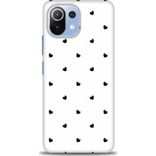 gmotp Xiaomi Mi 11 Lite Kılıf Hd Baskılı Kılıf - Siyah Kalpler