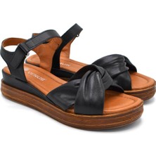 Venüs Kadın Comfort Deri Sandalet Siyah 2216403Y